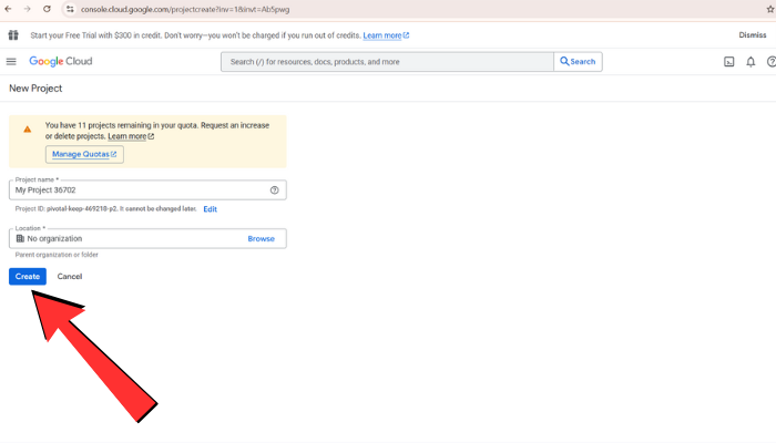 Google Cloud Project Creation